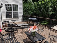 <b>Trex Transcend Spiced Rum Deck Boards with Trex Composite Railing and Black Aluminum Balusters in Edgewater MD</b>